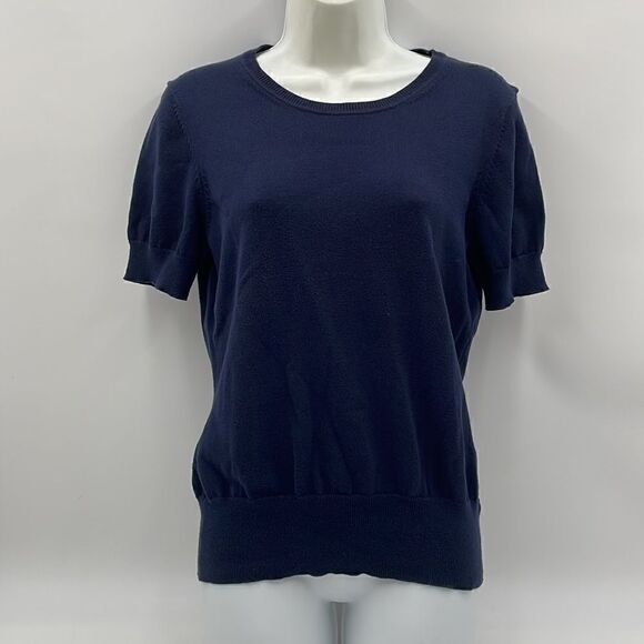 Brooks Brothers Tops - Navy blue short sleeve knit brooks brothers supima cotton women’s shirt